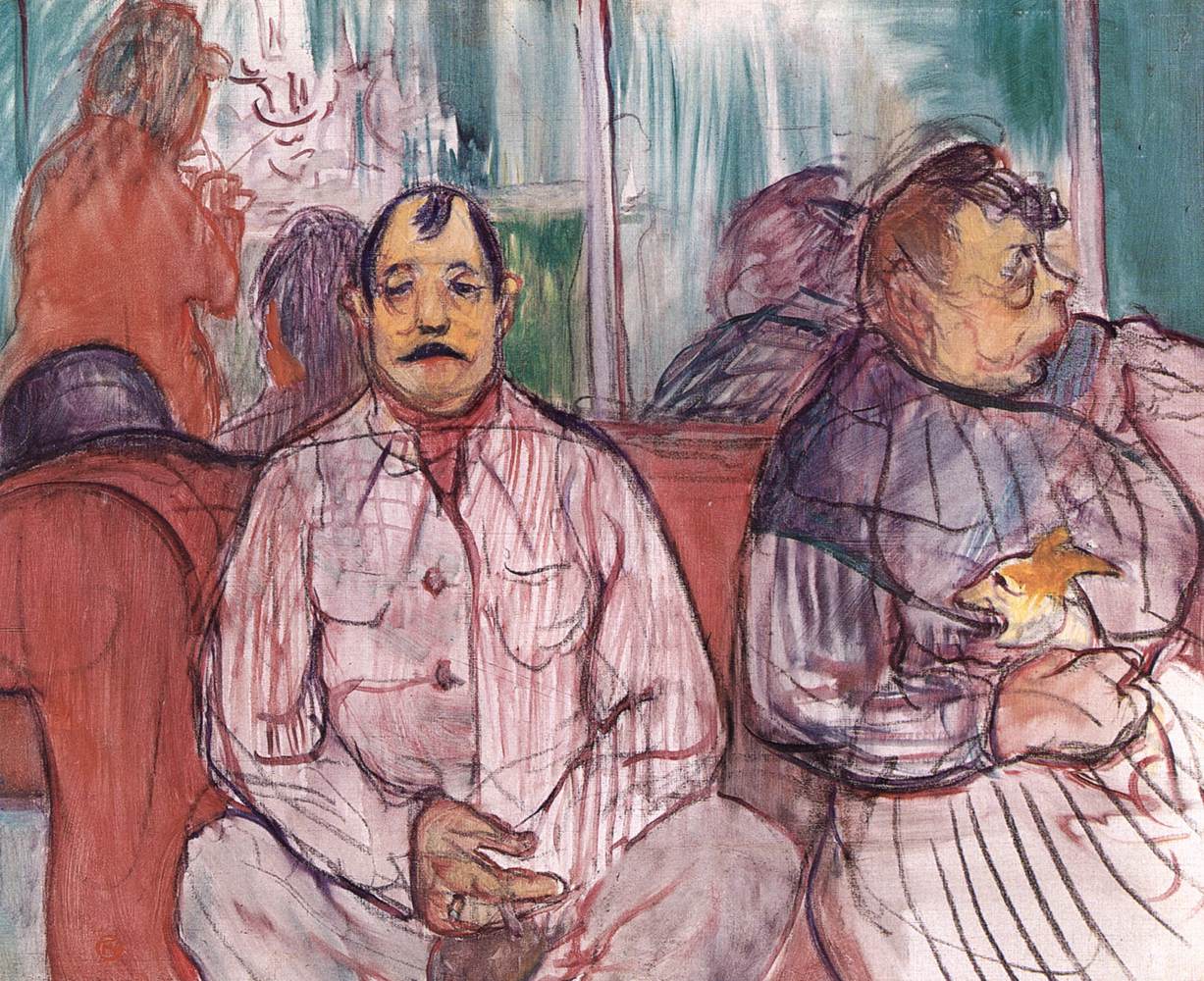 Monsieur, Madame and the Lapdog (Brothel-Keepers) by TOULOUSE-LAUTREC, Henri de