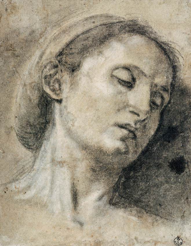 Head of a Woman with Eyes Closed by SAVOLDO, Giovanni Girolamo