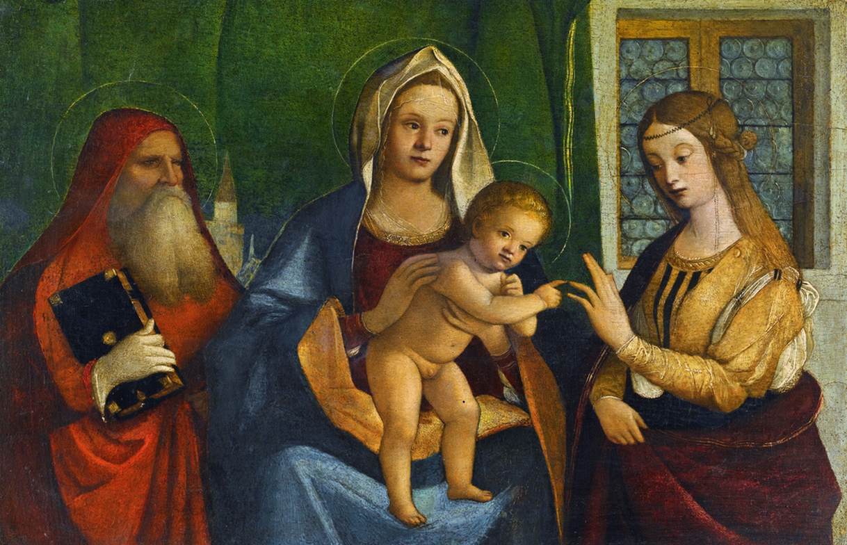 Madonna and Child with Sts Jerome and Catherine by BUONCONSIGLIO, Giovanni