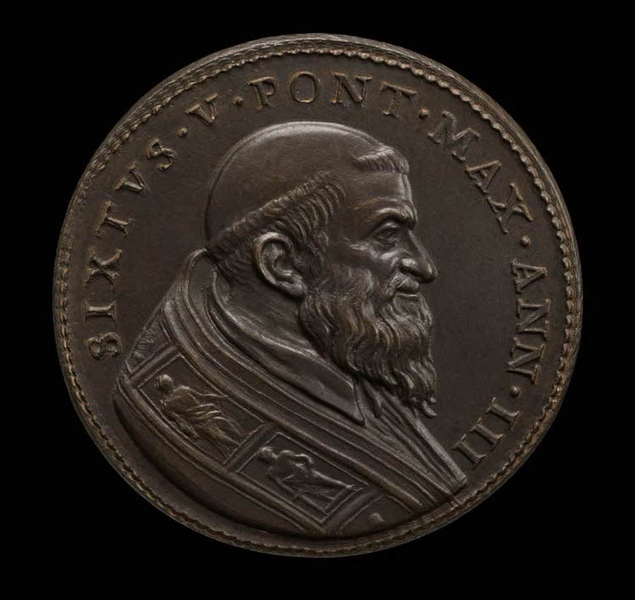 Medal of Sixtus V (obverse) by POGGINI, Domenico