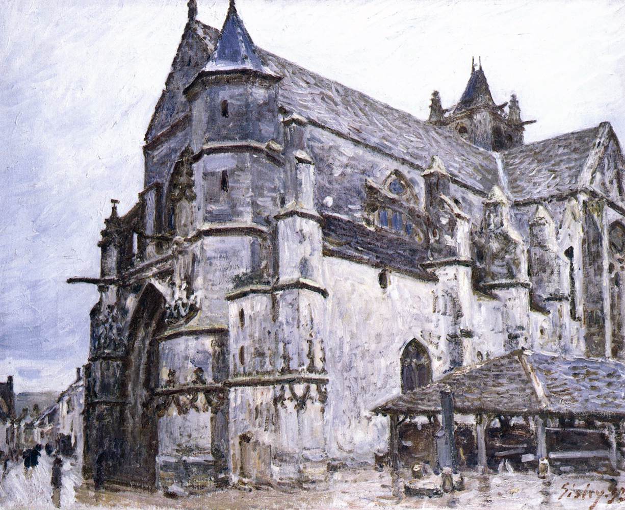 The Church at Moret, Rainy Morning by SISLEY, Alfred