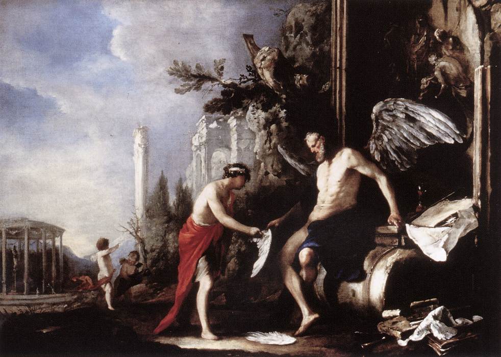 Allegory of Time (Chronos and Eros) by SCHÖNFELD, Johann Heinrich