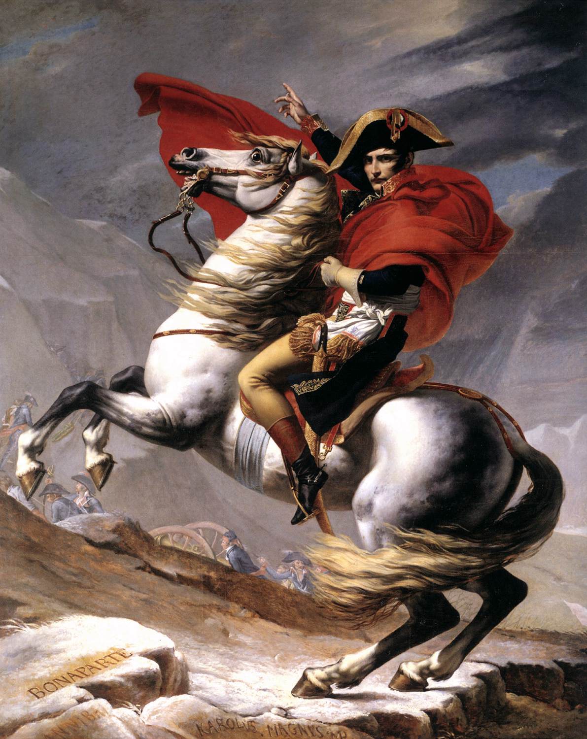 Bonaparte, Calm on a Fiery Steed, Crossing the Alps by DAVID, Jacques-Louis