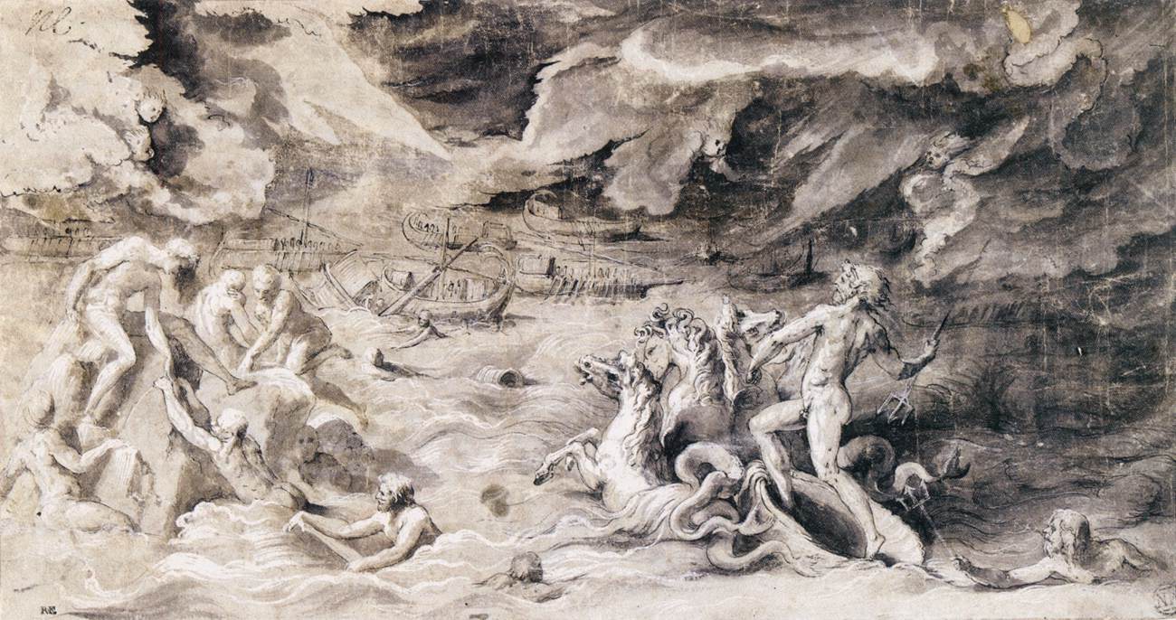 Shipwreck of Aeneas by PERINO DEL VAGA