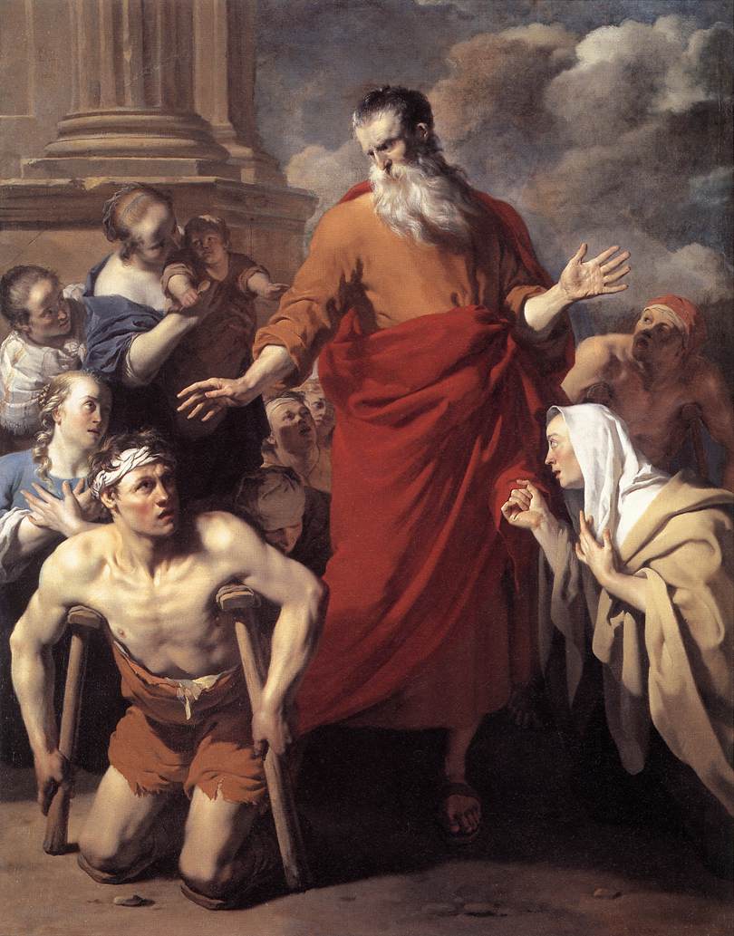 St Paul Healing the Cripple at Lystra by DUJARDIN, Karel