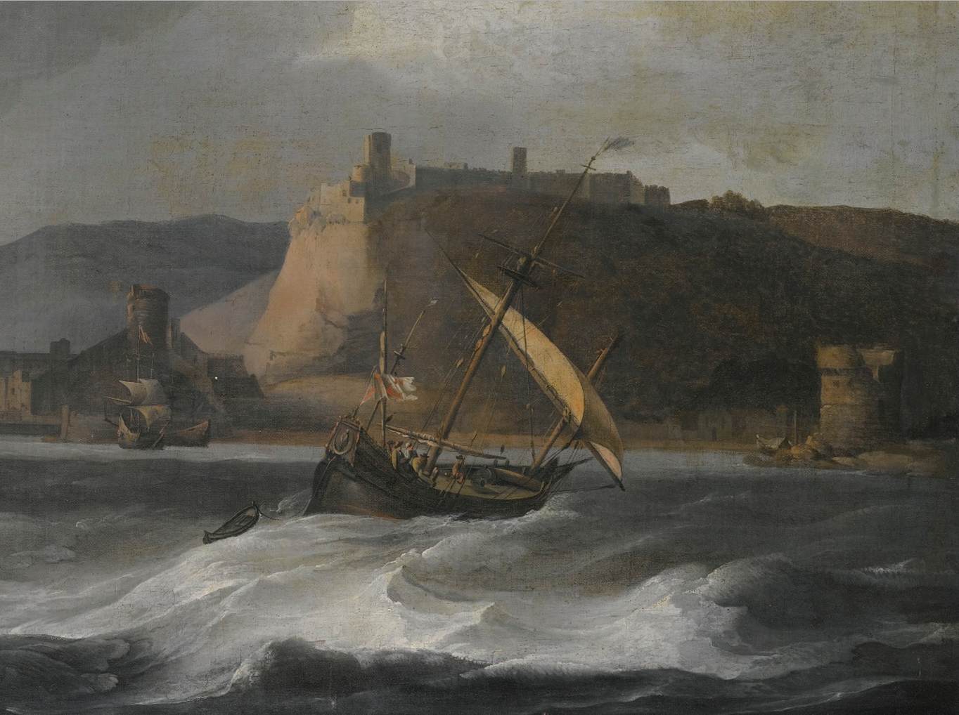 Shipping off a Coast in Choppy Water (detail) by