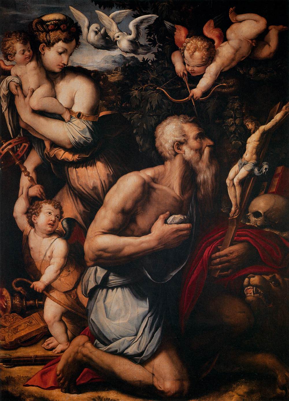 Temptations of St Jerome by VASARI, Giorgio