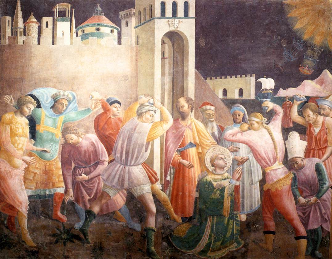 Stoning of St Stephen by UCCELLO, Paolo