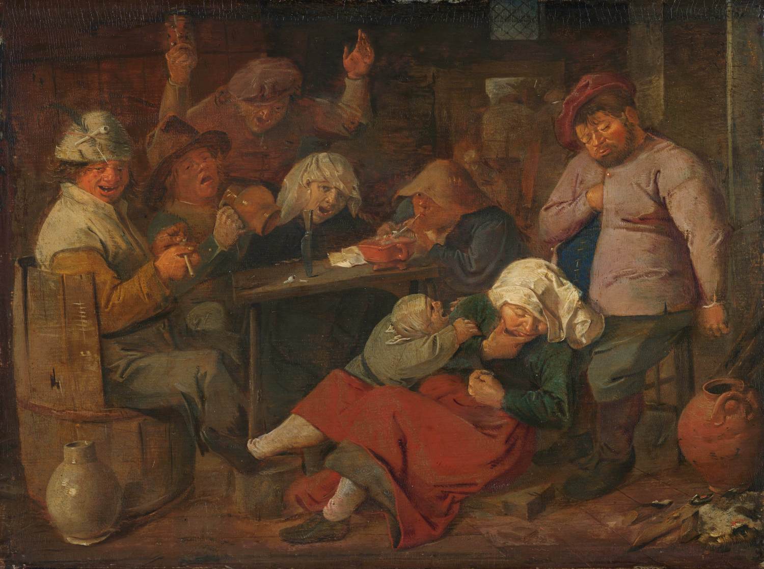 Drunken Peasants by BROUWER, Adriaen