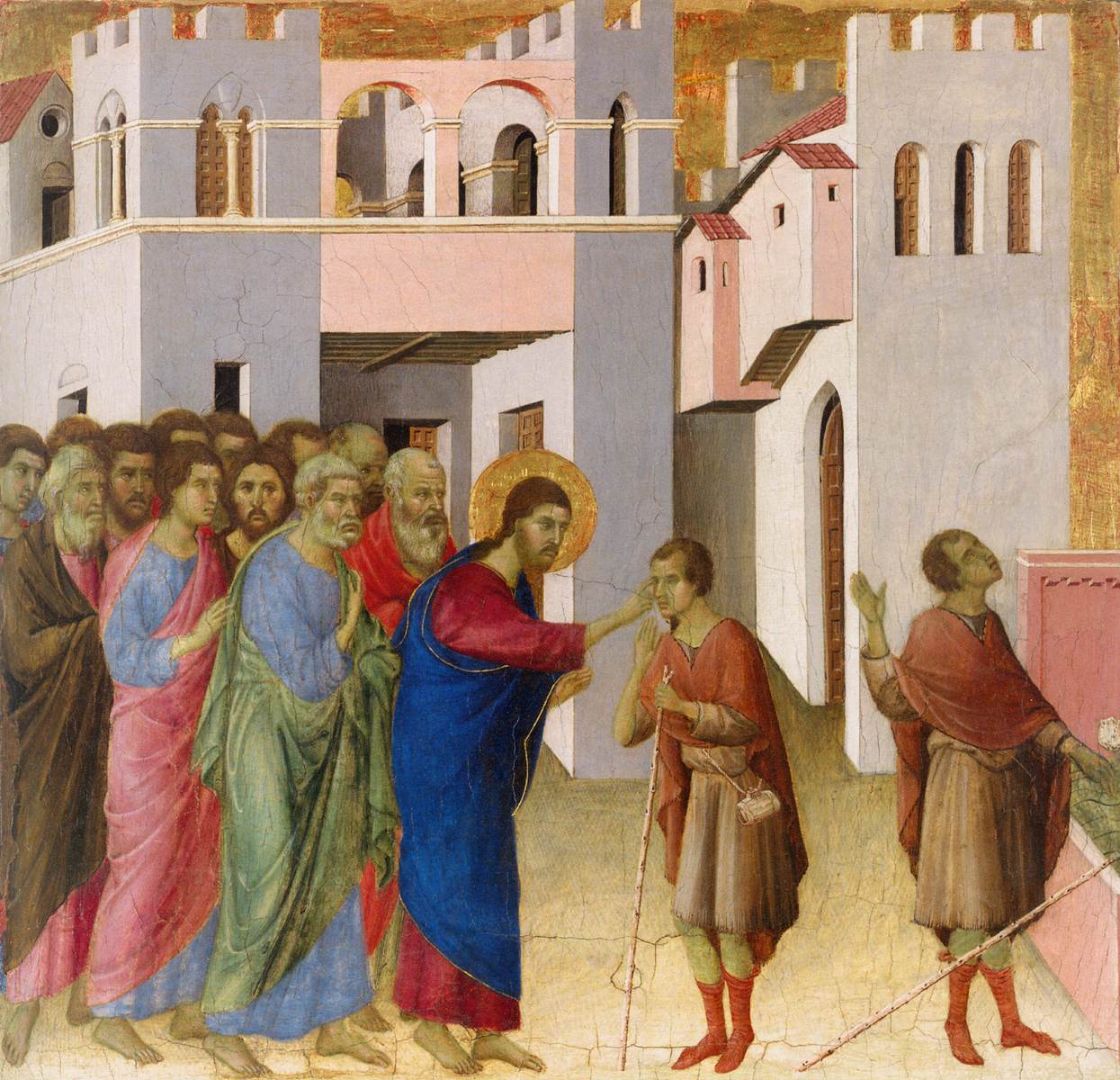 Healing of the Blind Man (scene 7) by DUCCIO di Buoninsegna