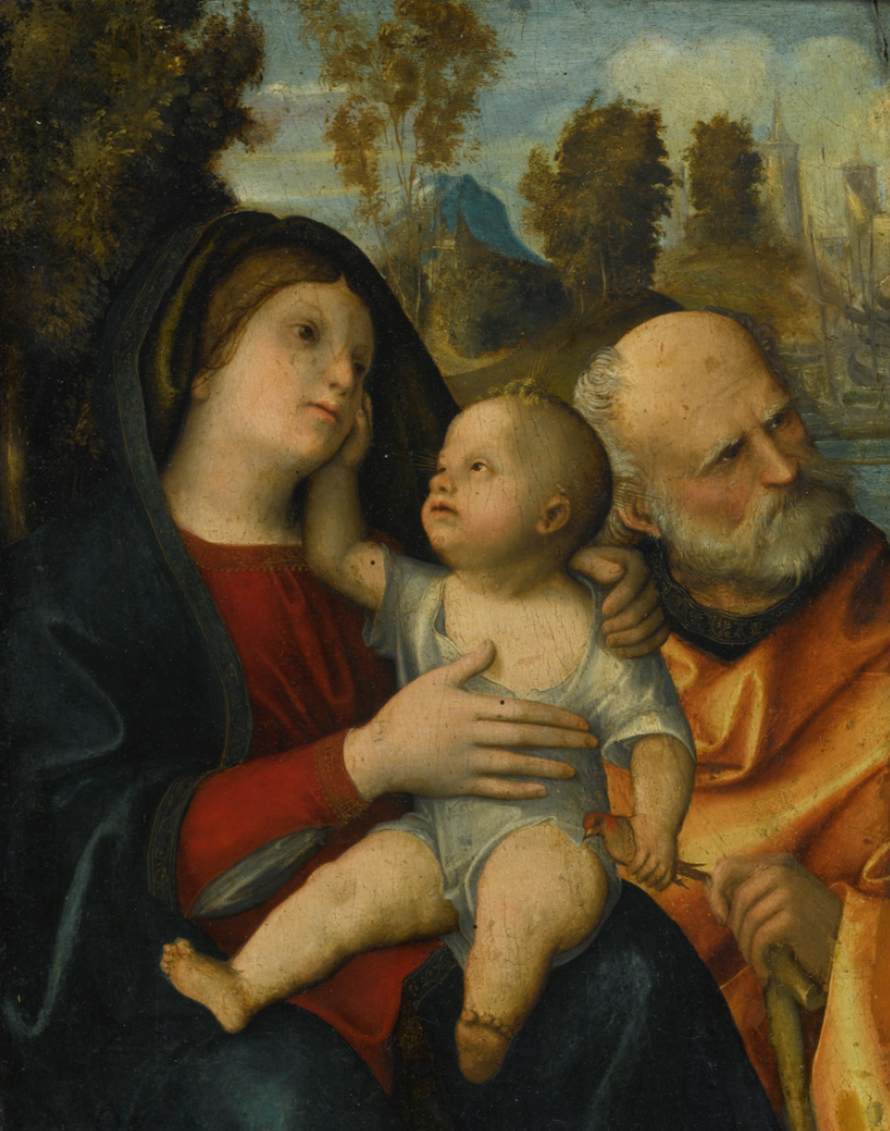 Holy Family in a Wooded River Landscape by TURA, Giovanni Francesco