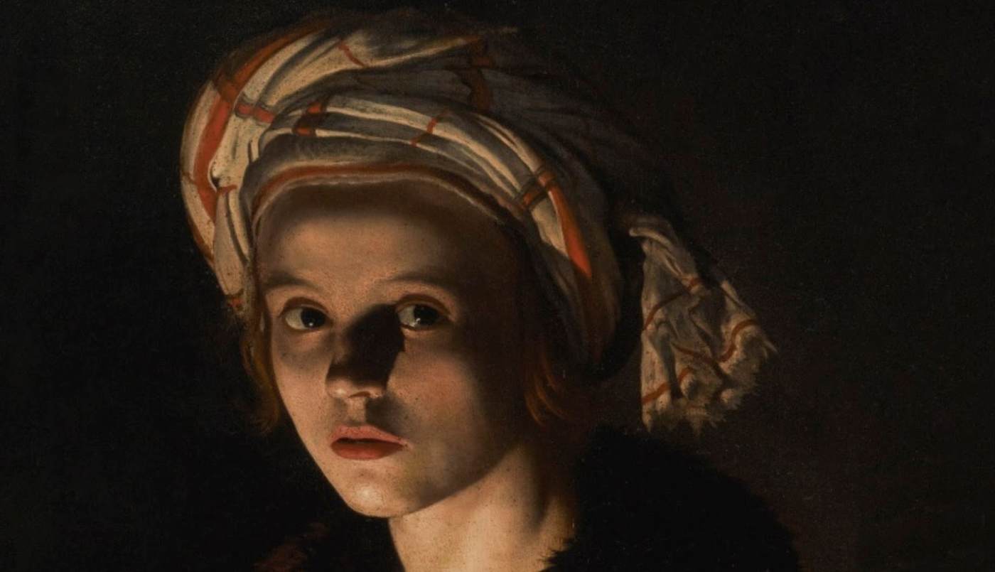 Young Woman Holding a Distaff (detail) by COSTER, Adam de