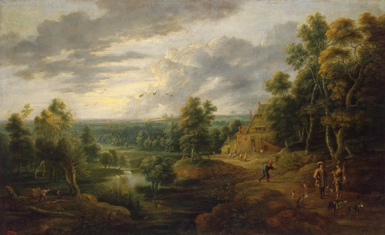 Landscape with Hunters by UDEN, Lucas van