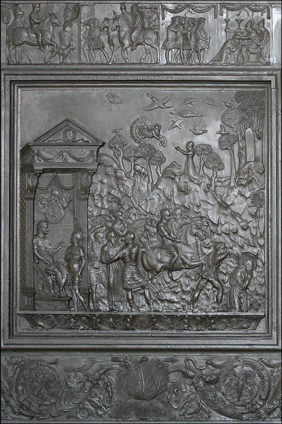 Bronze door: Beheading of St Paul by FILARETE