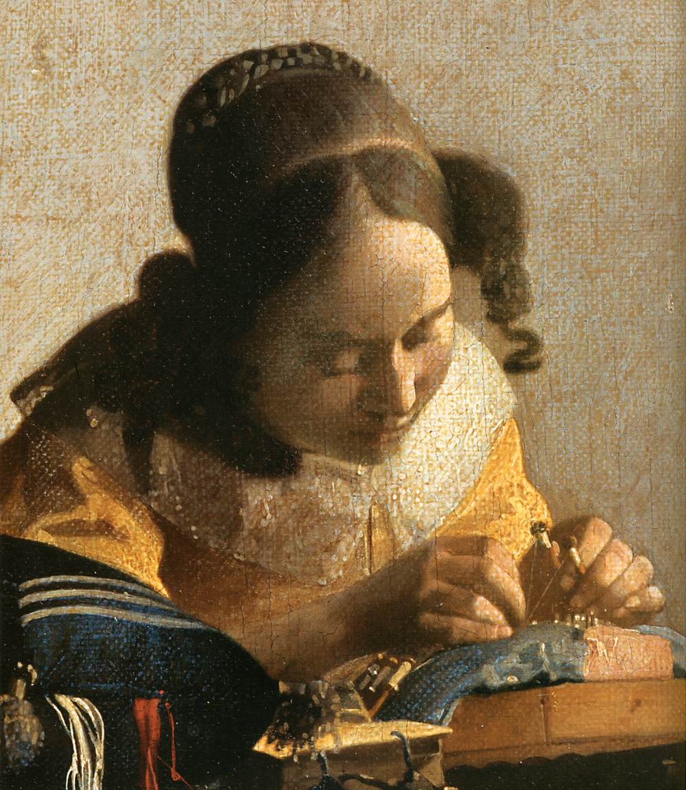 The Lacemaker (detail) by VERMEER, Johannes