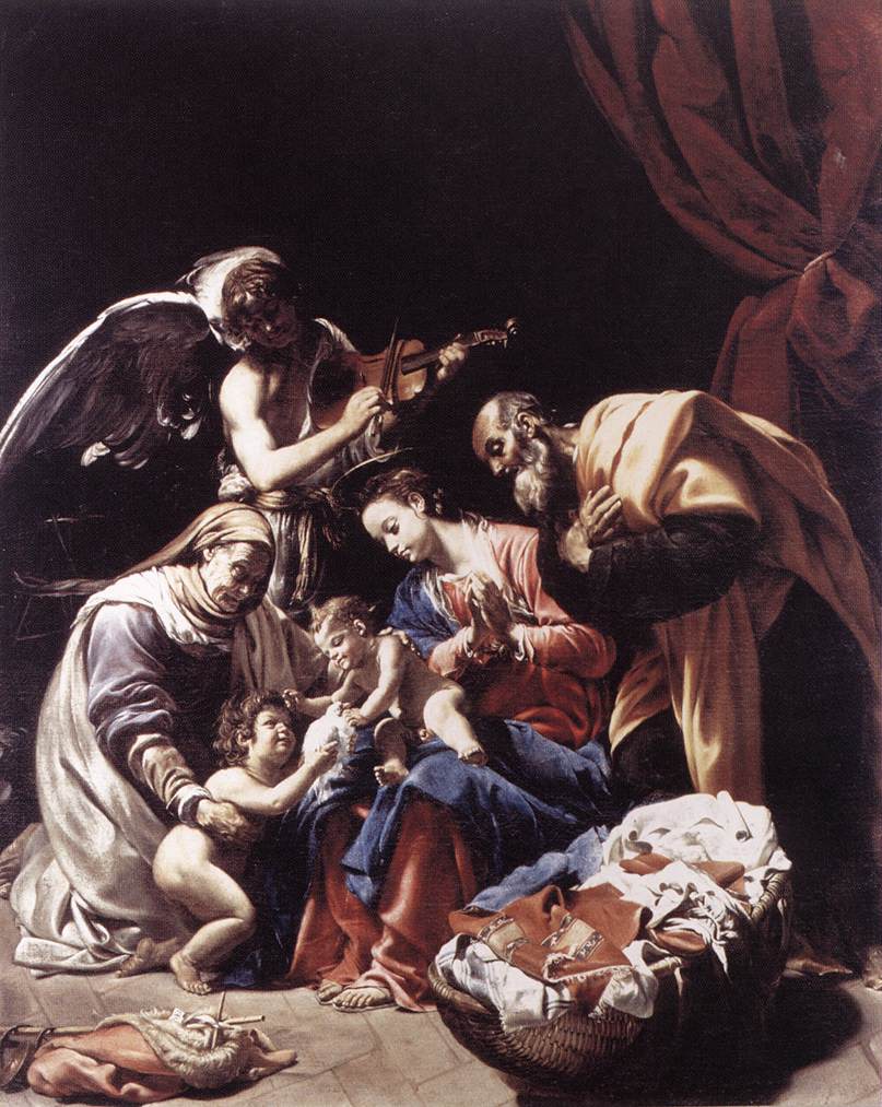 Holy Family with St Elizabeth, the Young St John the Baptist and an Angel by