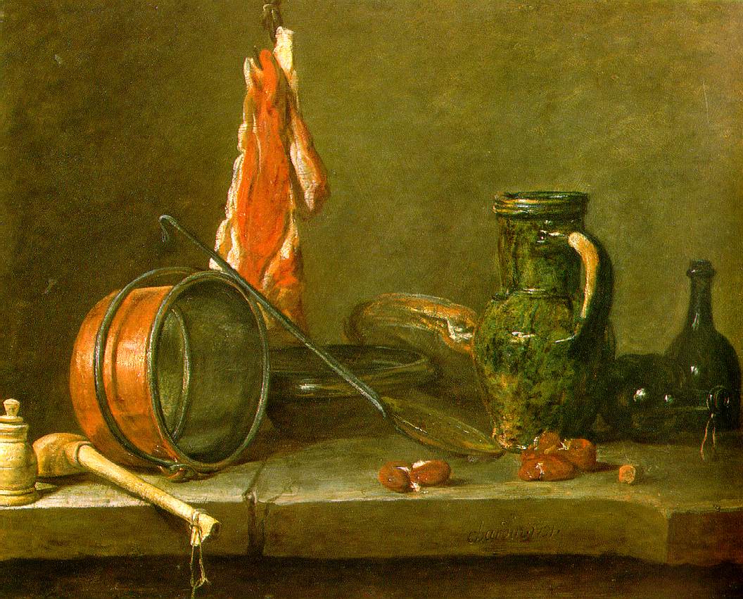 "A "Lean Diet" with Cooking Utensils" by CHARDIN, Jean-Baptiste-Siméon