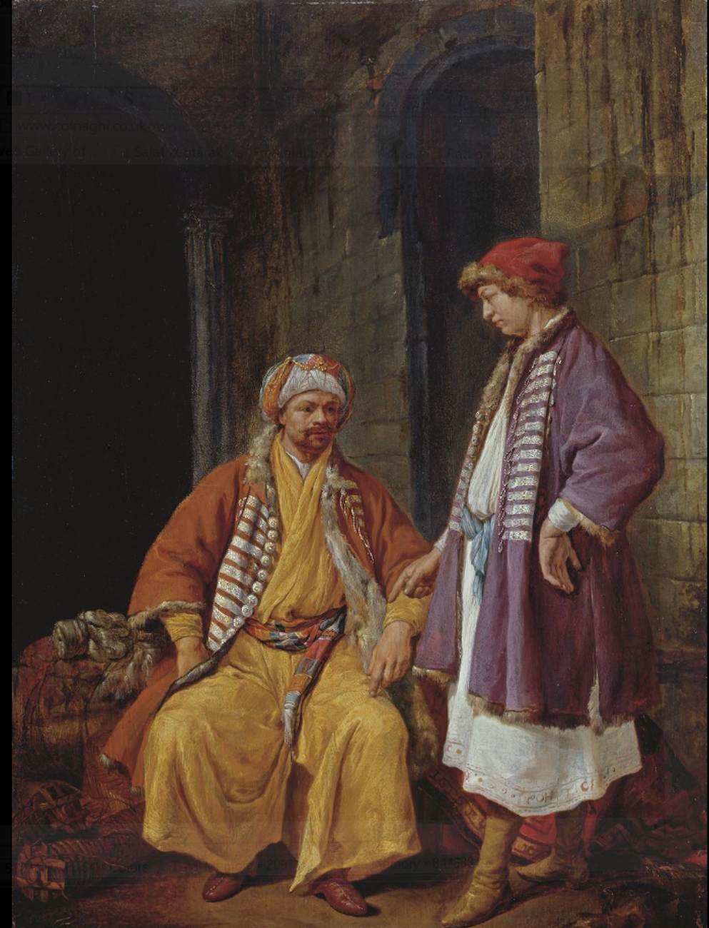 Two Oriental Merchants Conversing by