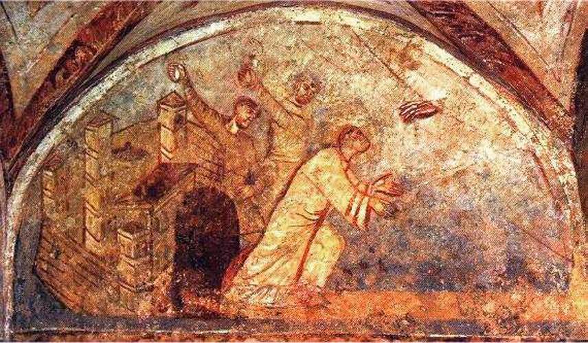 Stoning of St Stephen by PRE-ROMANESQUE PAINTER, French