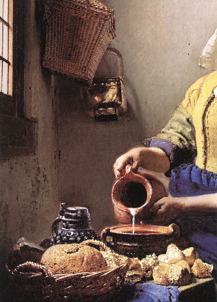 The Milkmaid (detail) by VERMEER, Johannes