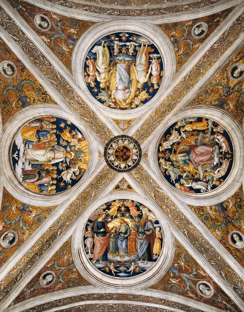 Ceiling with four medallions by