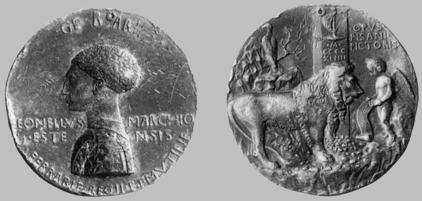 Medal of Leonello d'Este (obverse and reverse) by PISANELLO