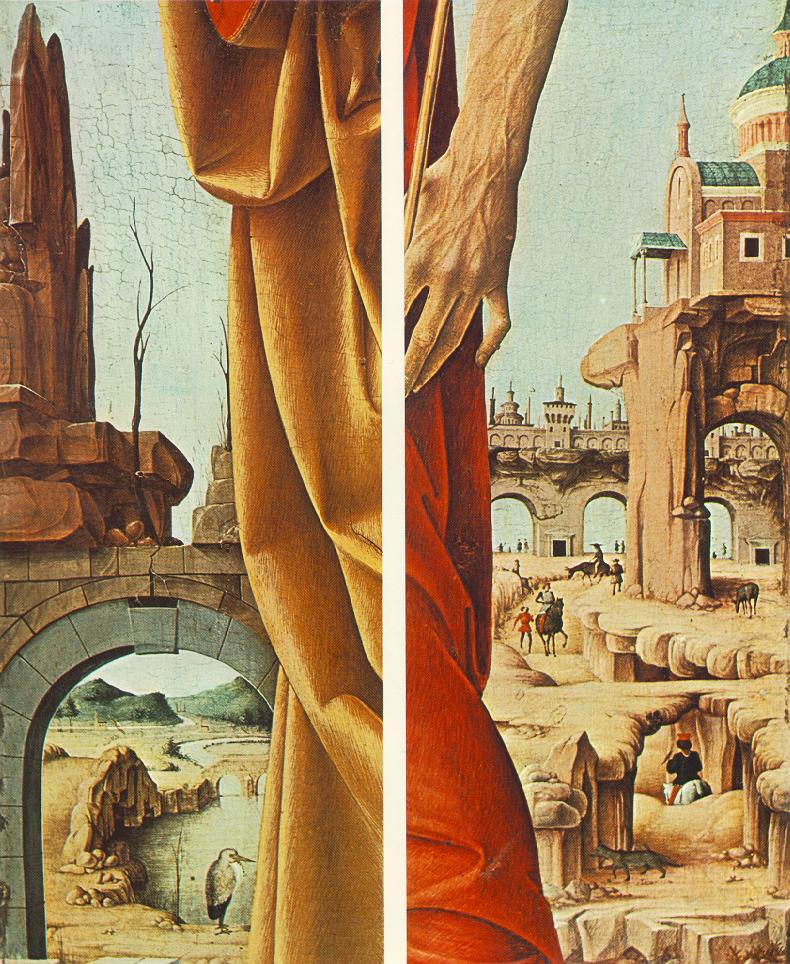 Griffoni Polyptych: St Peter and St John the Baptist (details) by