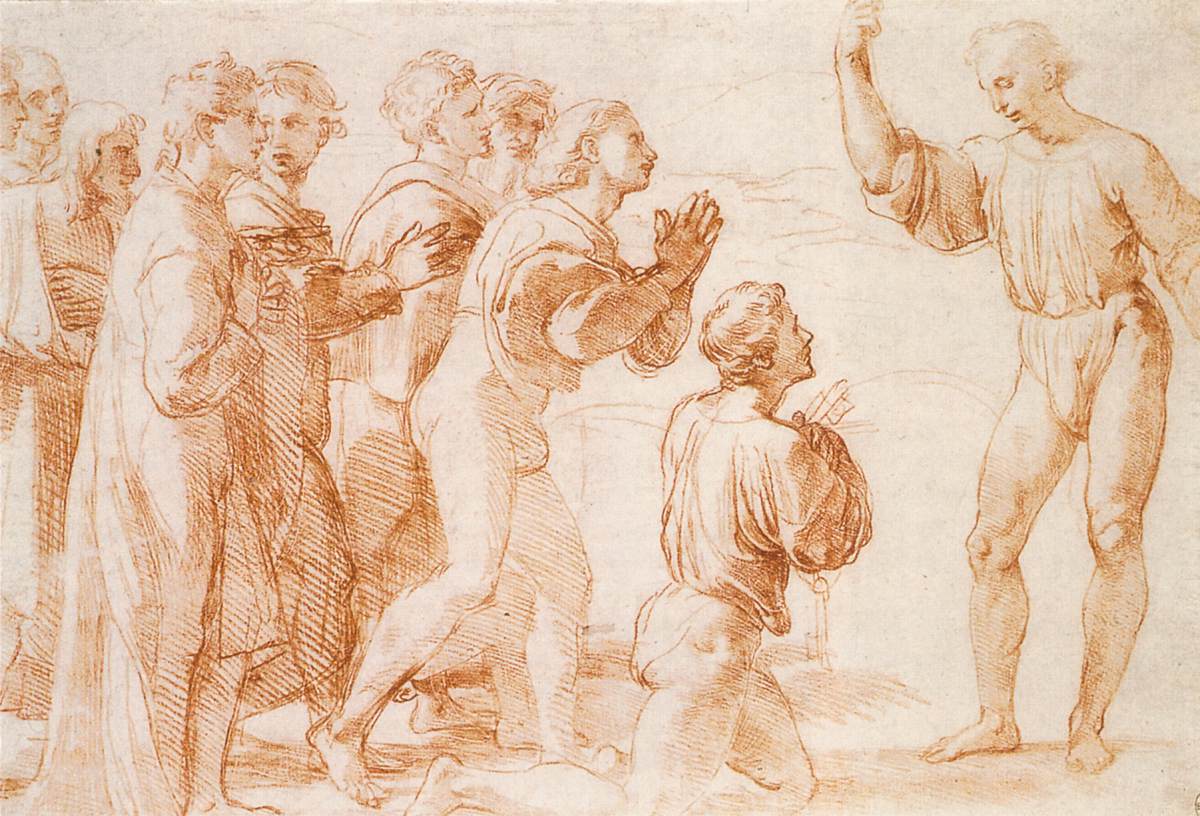 Compositional Study for Handing-over the Keys by RAFFAELLO Sanzio