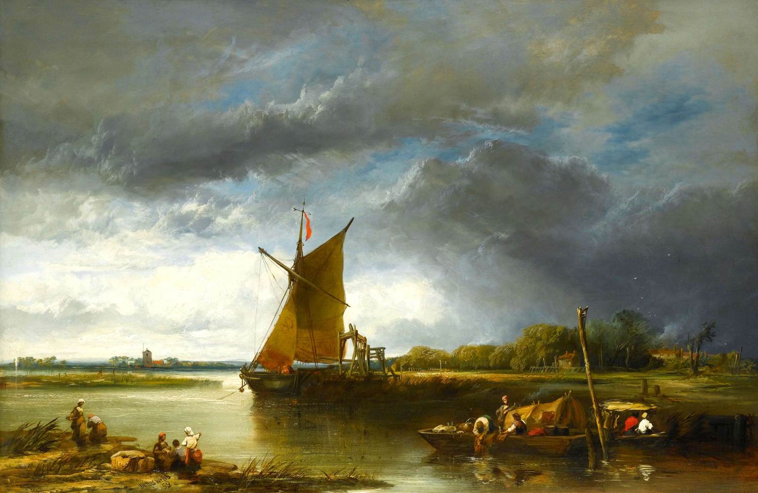 A Barge in a Norfolk Landscape by WEBB, James