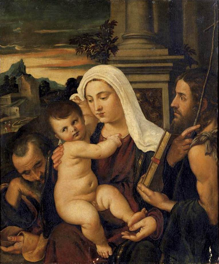 Madonna and Child with Sts Joseph and John the Baptist by VECELLIO, Francesco