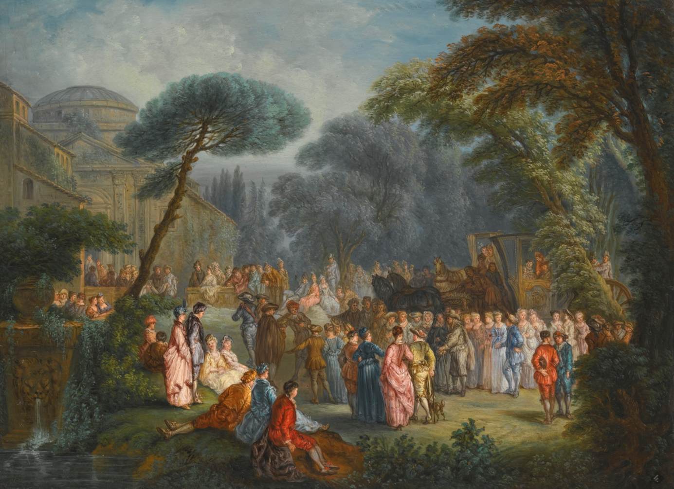 Elegant Party in a Park by VERON, Alexandre Paul Joseph