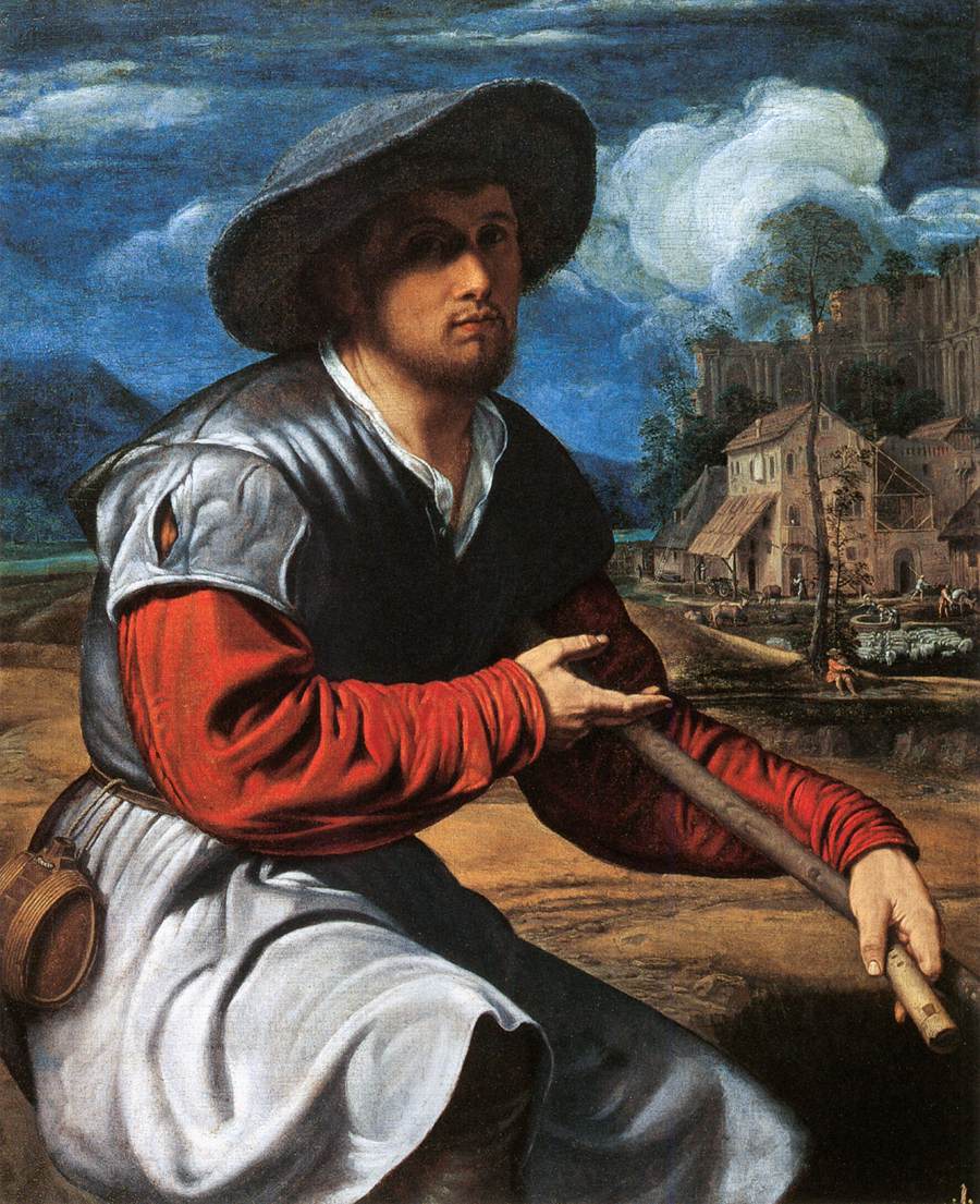 Shepherd with a Flute by SAVOLDO, Giovanni Girolamo