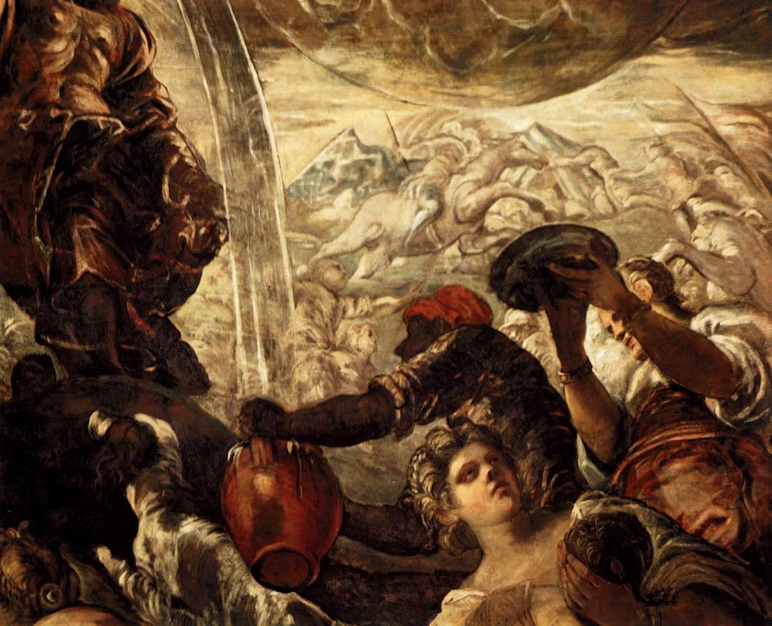 Moses Drawing Water from the Rock (detail) by TINTORETTO