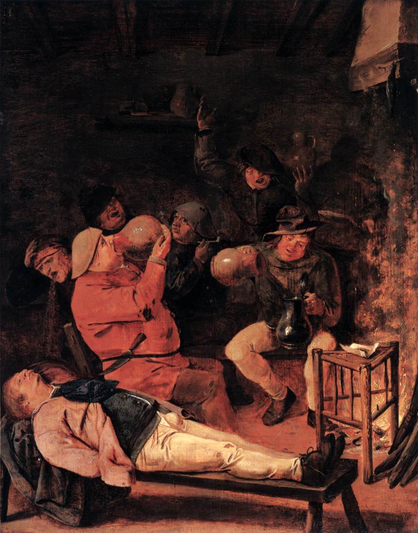 Drunken Peasant in a Tavern by BROUWER, Adriaen