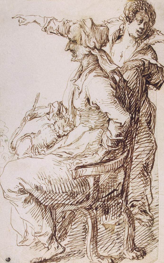 Two Witches with a Cat by GHEYN, Jacob de II