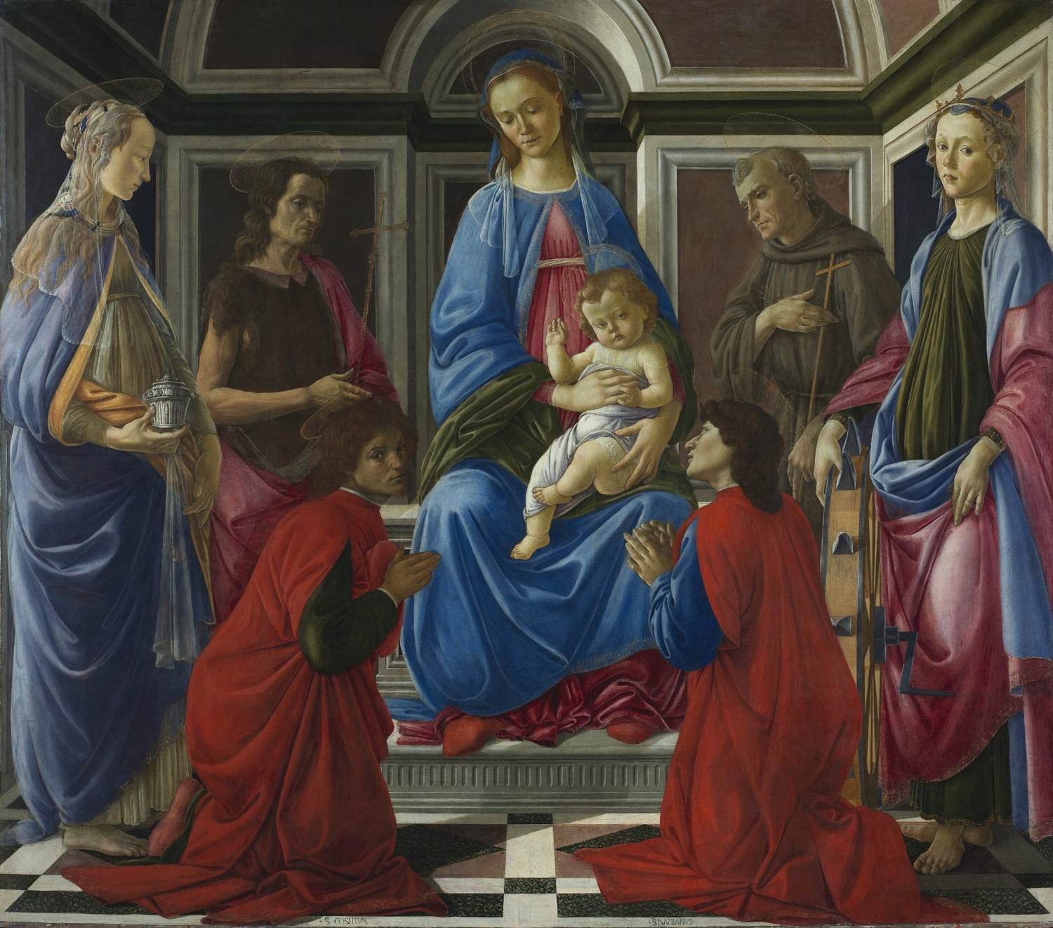 Madonna and Child with Six Saints (Sant'Ambrogio Altarpiece) by BOTTICELLI, Sandro