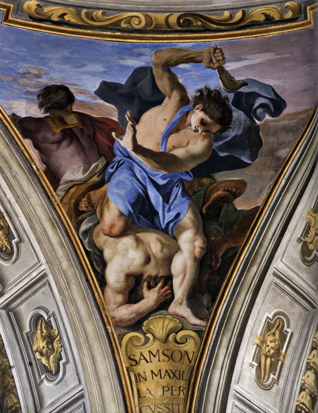 Painting on the pendentive: Samson by POZZO, Andrea