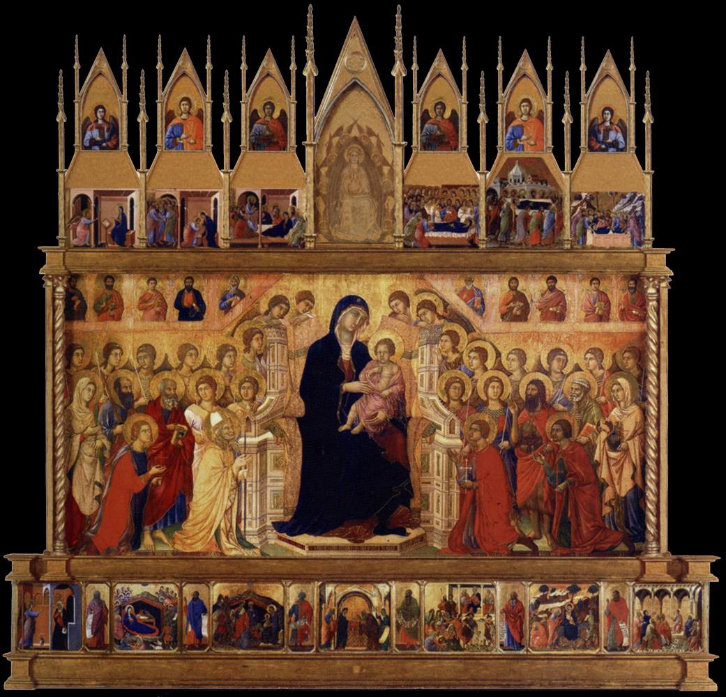 Conjectural reconstrruction of the Maestà (front) by DUCCIO di Buoninsegna