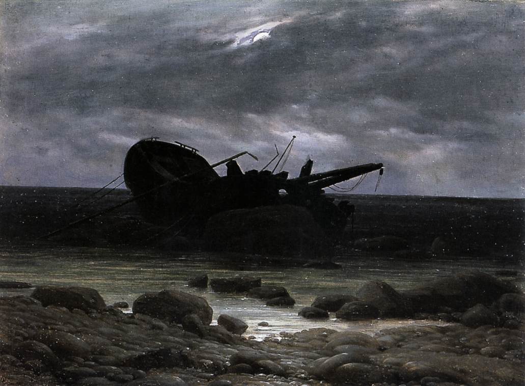 Wreck in the Moonlight by FRIEDRICH, Caspar David