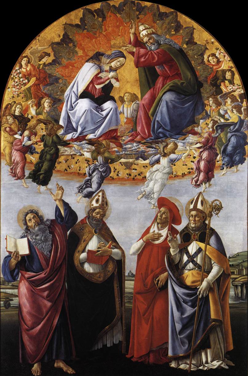 Coronation of the Virgin (San Marco Altarpiece) by BOTTICELLI, Sandro