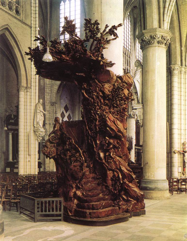 Pulpit (rear view) by PORCELLIS, Julius