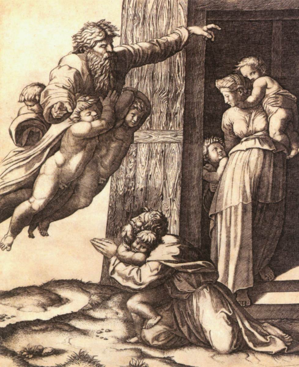 God Appearing to Noah by RAIMONDI, Marcantonio