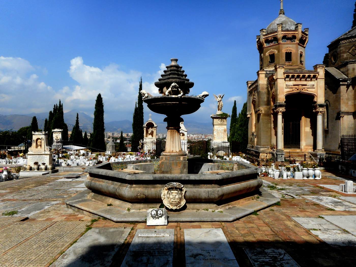 View of the cemetery by