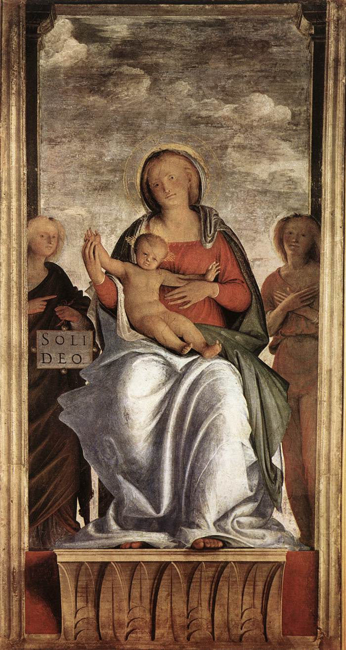 Madonna and Child with Two Angels by