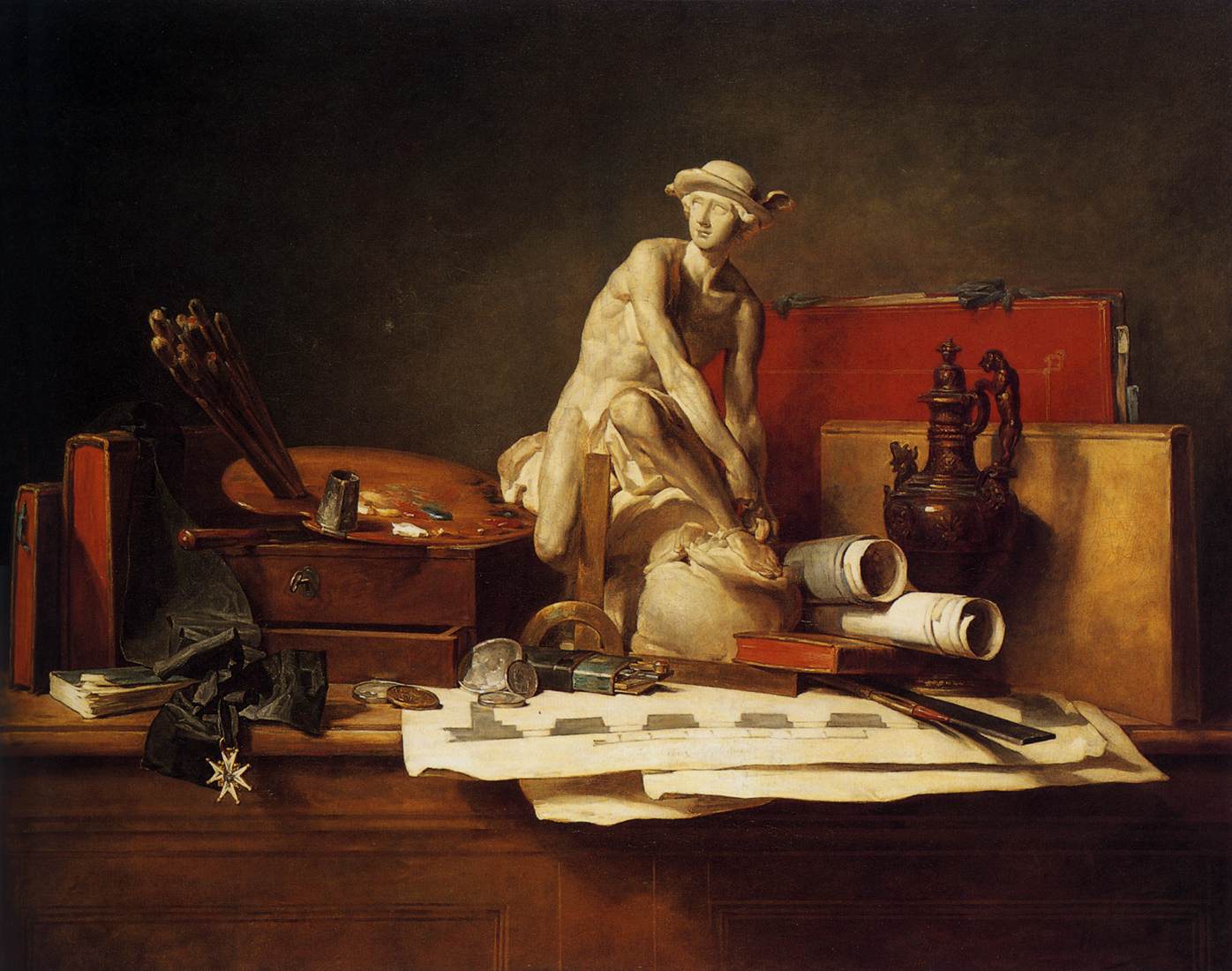 The Attributes of Art by CHARDIN, Jean-Baptiste-Siméon