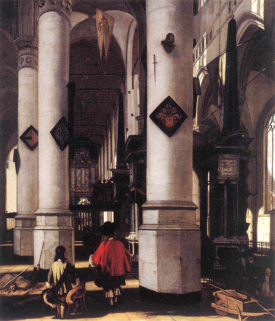 Interior of the Nieuwe Kerk in Delft by WITTE, Emanuel de