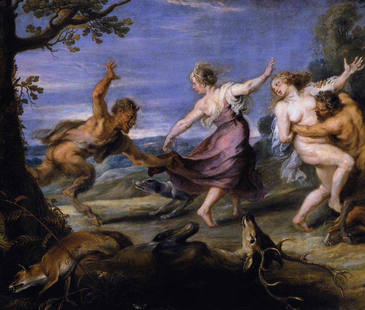 Diana and her Nymphs Surprised by the Fauns (detail) by RUBENS, Peter Paul