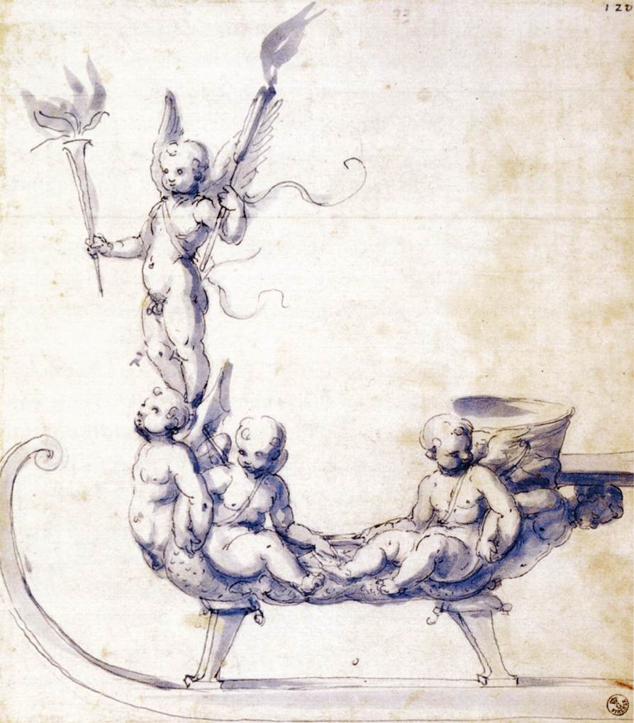 Sketch for a Sleigh with Putti by ARCIMBOLDO, Giuseppe