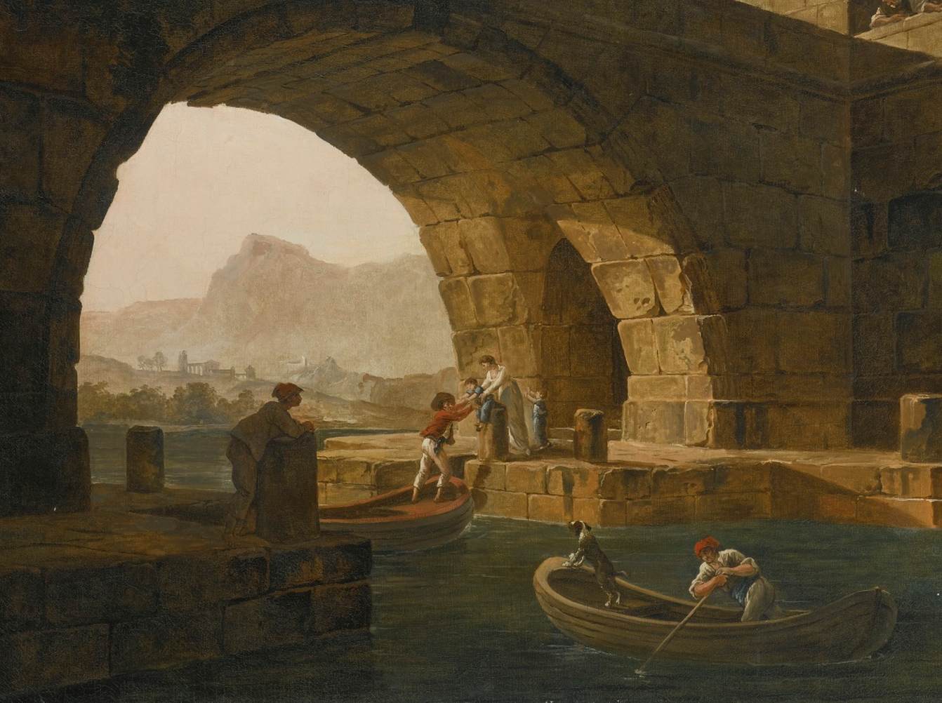 Figures under a Bridge (detail) by