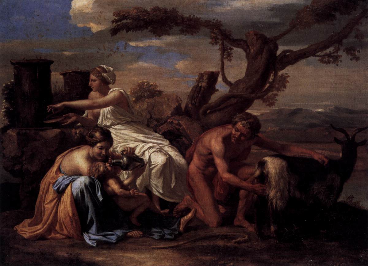 The Infant Jupiter Nurtured by the Goat Amalthea by POUSSIN, Nicolas